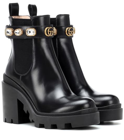 gucci tan chelsea boots|gucci boots embellished.